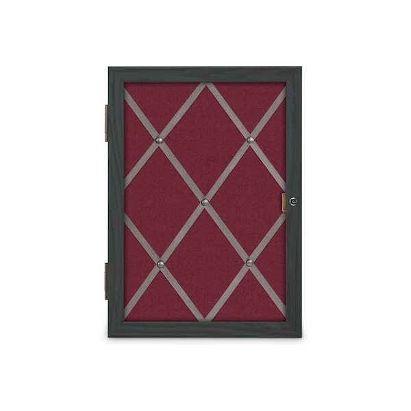 Sliding Door 8" Wood Framed Display Case, UVDC1650-OAK-DBURGU